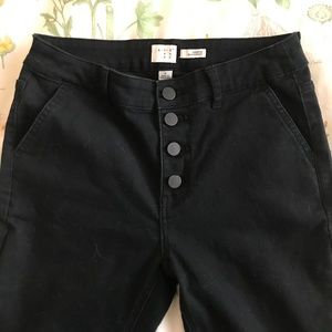 Exposed button fly pants